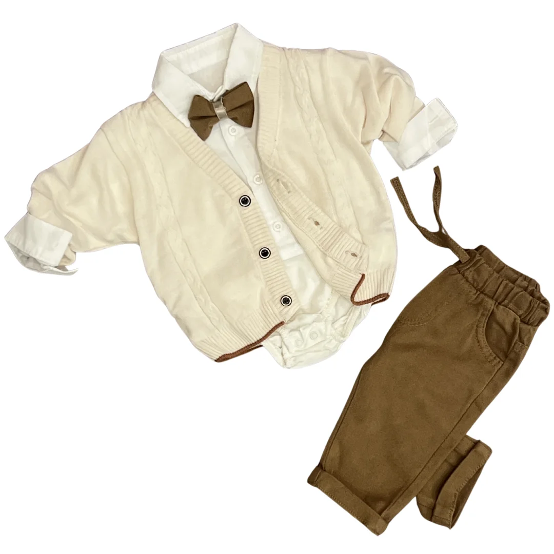 Ensemble 3 Pièces Bébés Papillion Buttons