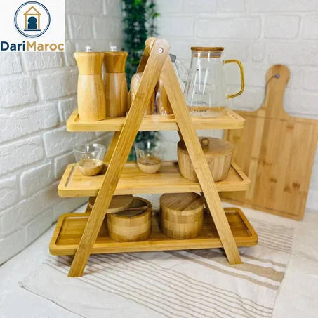 Rangement Étagère à 3 Niveaux Design Scandinave