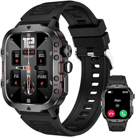 ساعة ذكية للرجال/النساء مع مكالمات بلوتوث، شاشة لمس HD، متتبع اللياقة الصحية، مراقب معدل ضربات القلب، اكثر من 100 وضع رياضي - شحن لاسلكي لنظام iOS/اندرويد