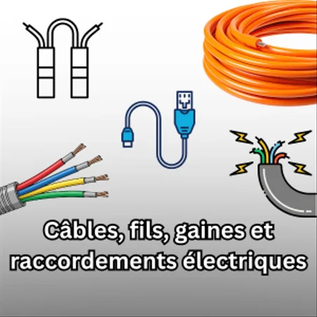 Câbles, fils, gaines et raccordements électriques