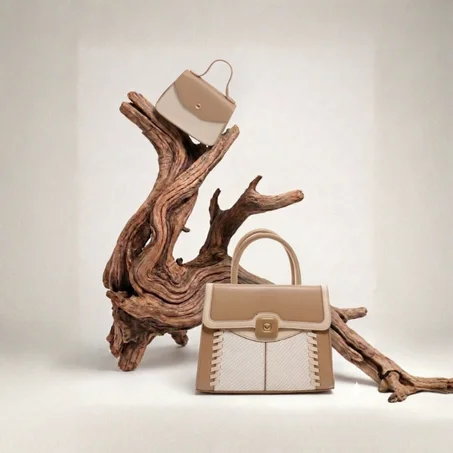 Set Sac à Main "Ambre" & Sa Mini Pochette – Édition Tricolore Tressée