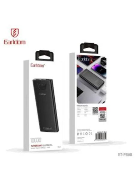 Earldom ET-PB 68 10000mAh Power Bank With Dual USB Output - LED Display