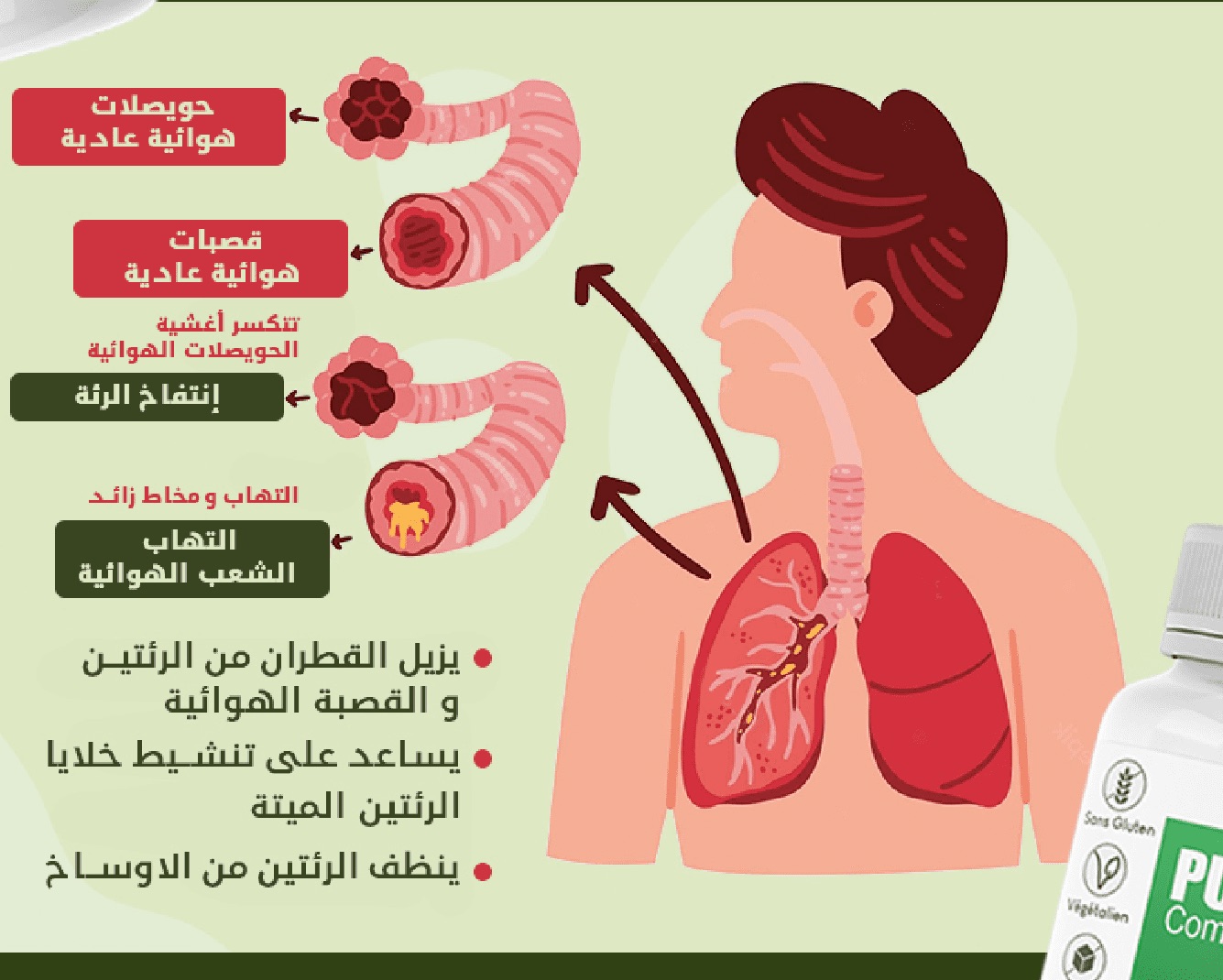 كبسولات إزالة السموم من الرئتين