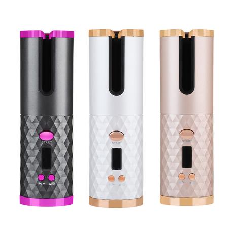 اداة تمويج وتصفيف الشعر الاوتوماتيكية قابلة للشحن مع منفذ لشحن الهاتف