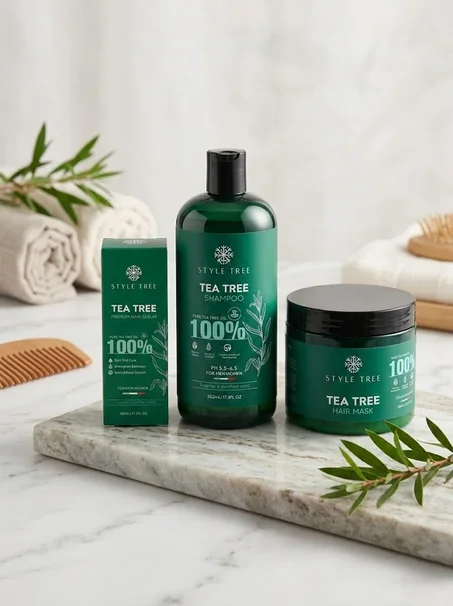 style tree tea tree shampoo + premuim hair serum + hair mask