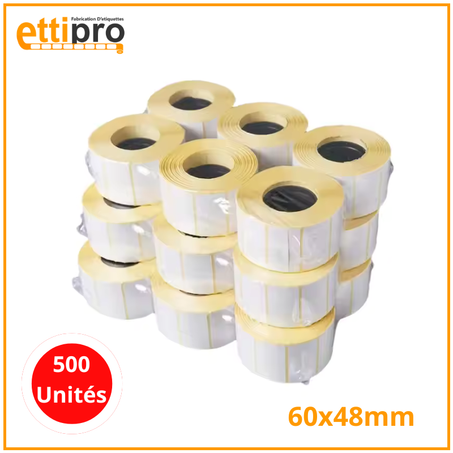 Rouleaux d’étiquettes thermiques 60 x 48 mm 500 Unités
