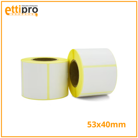 Rouleaux d’étiquettes thermiques 53 x 40 mm 500 Unités