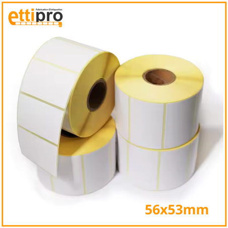 Rouleaux d’étiquettes thermiques 56 x 53 mm 500 Unités
