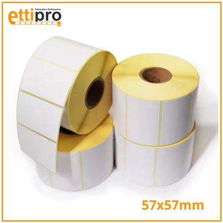 Rouleaux d’étiquettes thermiques 57 x 57 mm 500 Unités