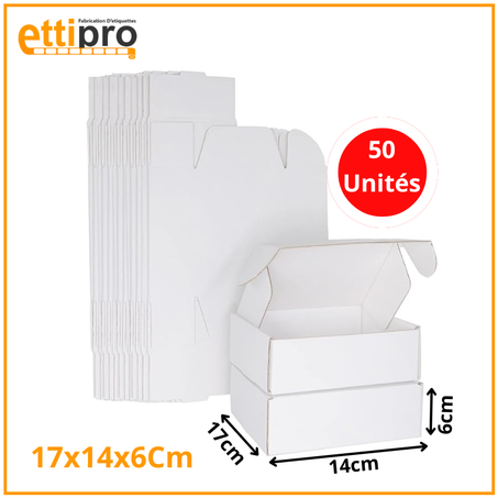 Boîte Valise en Carton Blanchi 17 x 14 x 6cm