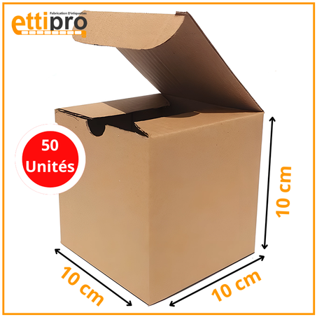 Boite Valise 10x10x10 Carton écrue