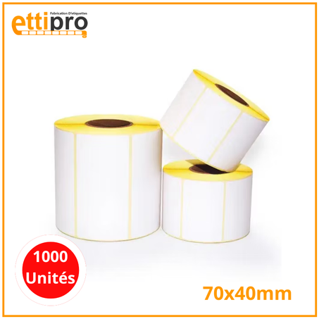 Rouleaux d’étiquettes thermiques 70 x 40 mm 1000 Unités