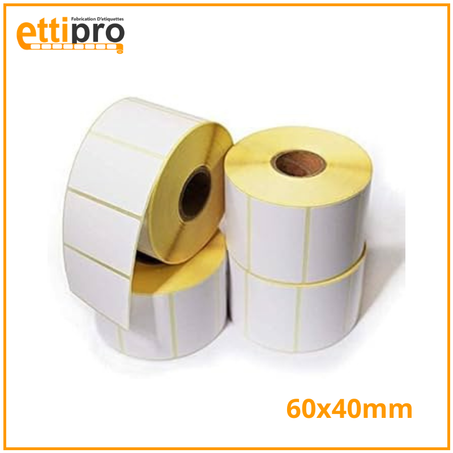 Rouleaux d’étiquettes thermiques 60 x 40 mm 1000 Unités