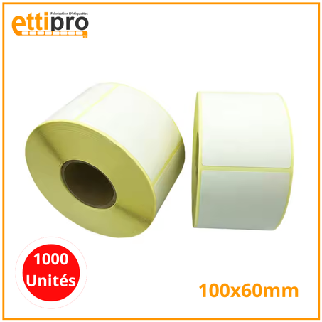 Rouleaux d’étiquettes thermiques 100 x 60 mm 1000 Unités