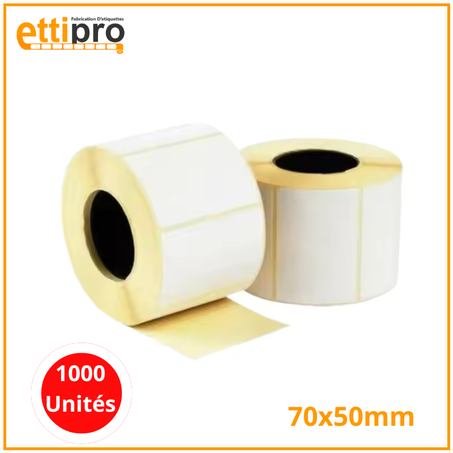 Rouleaux d’étiquettes thermiques 70 x 50 mm 1000 Unités