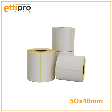 Rouleaux d’étiquettes thermiques 50 x 40 mm 1000 Unités