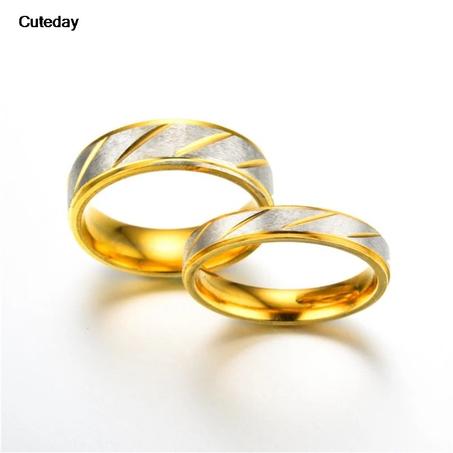 Unique Wave Pattern Couple Rings For Men Women High Quality Stainless Steel Ring Engagement Wedding Rings Jewelry Drop Shipping