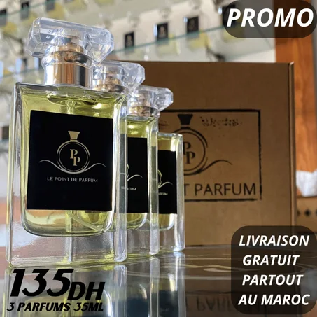 Promotion Pack Parfums 3x35 ML 135Dhs (Avec Emballage)