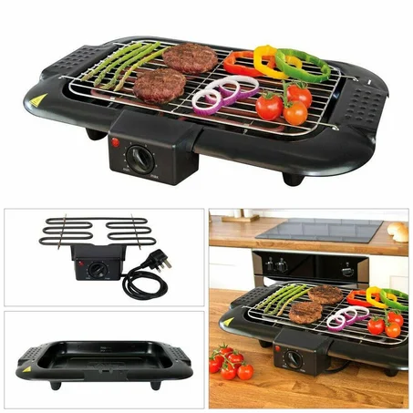 شواية كهربائية محمولة للطعام بدون دخاني Electric Grill Indoor Smokeless Portable Food Barbecue