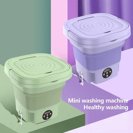 غسالة محمولة قابلة للطي ومجفف دوار