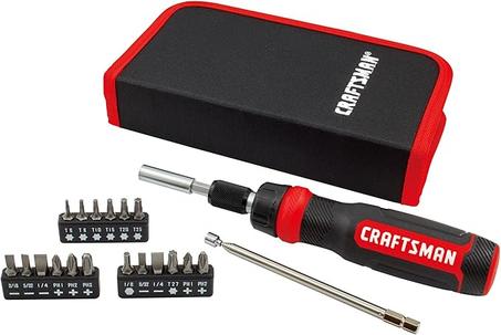 CRAFTSMAN Destornillador de trinquete, juego multibits, 26 piezas (CMHT68001)