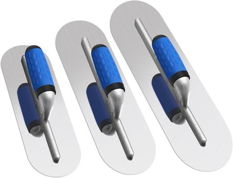 Lasnten Juego de 3 piezas de paletas de acero inoxidable para piscina (16 x 4 pulgadas y 14 x 4 pulgadas y 12 x 4 pulgadas), herramientas de paleta de acabado de hormigón plano, herramienta d