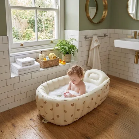 🛁 SmartBath – بانيو أطفال قابل للنفخ مريح وآمن