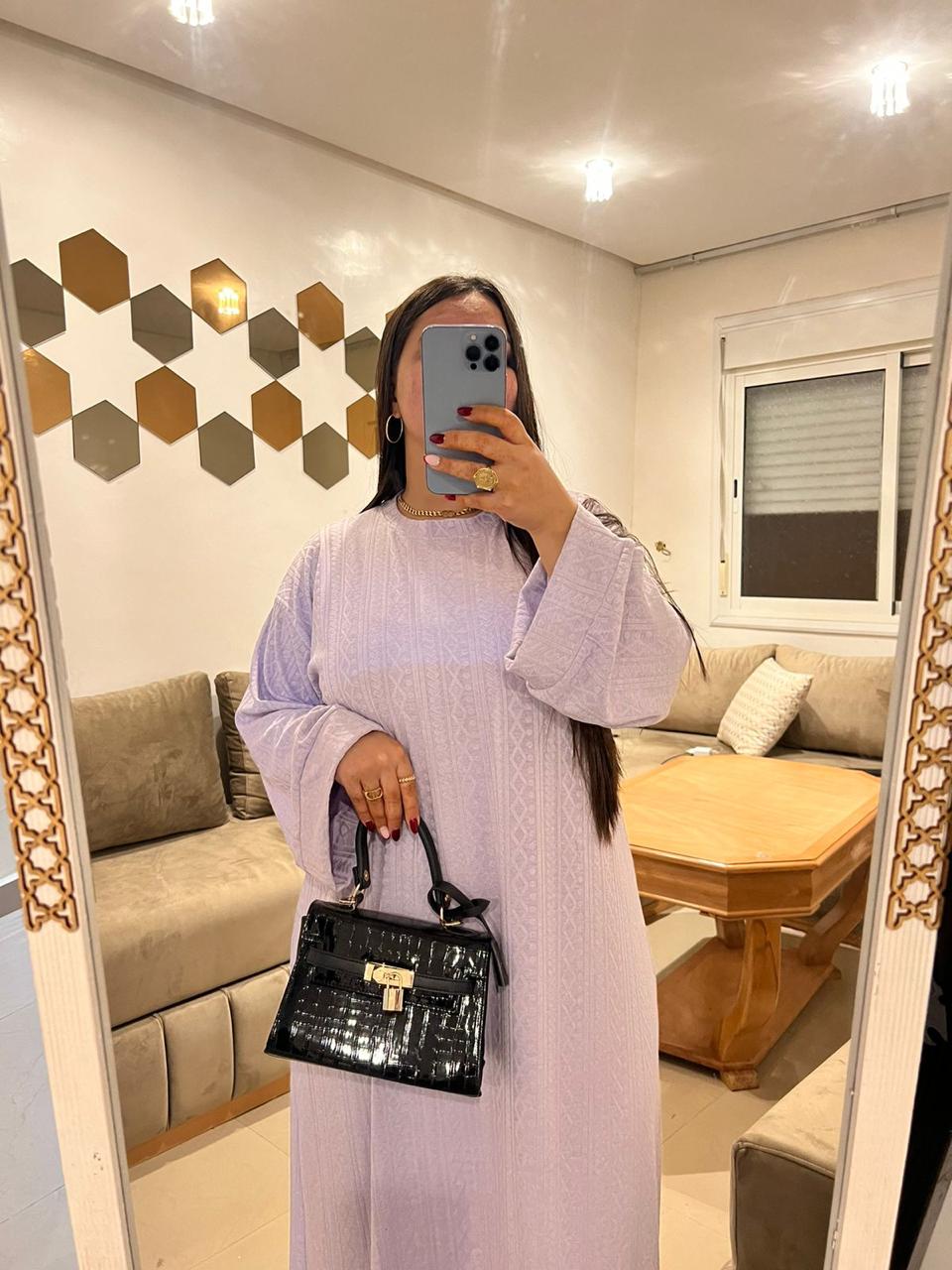 Jellaba Knit Texturée – Manches Évasées