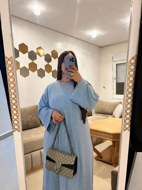 Jellaba Knit Texturée – Manches Évasées