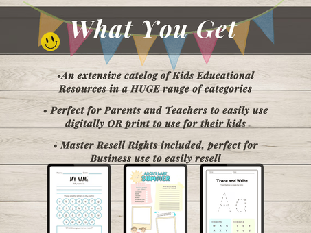 Produits numériques imprimables pour enfants