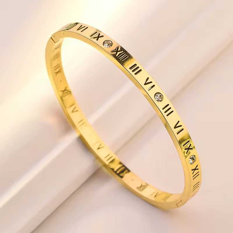 Bracelet à chiffre Romains pour femmes en Acier Inoxydable