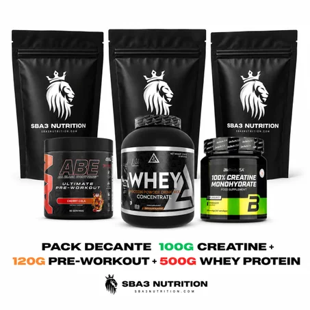 PACK 100G CREATINE + 120G PRE-WORKOUT + 500G WHEY