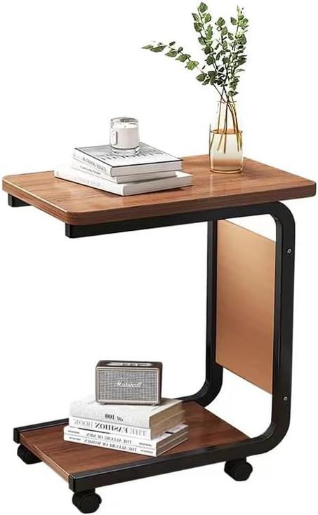 C-Shaped End Table Movable Couch Side Table – طاولة جانبية متحركة بتصميم حرف C للأريكة