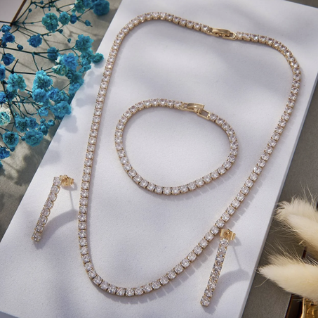 Ensemble Rivière Gold inoxydable