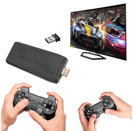 جهاز ألعاب game stick بدقة 4K مع دراعات تحكم بخصم 10% للقطعتين