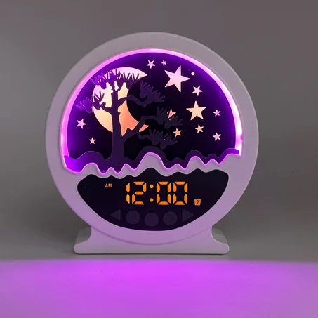 Réveil Lumineux Rainbow avec Haut-Parleur Bluetooth et Veilleuse RGB - ساعة المنبه الذكية مضيئة ومزودة بمكبر صوت بلوتوث