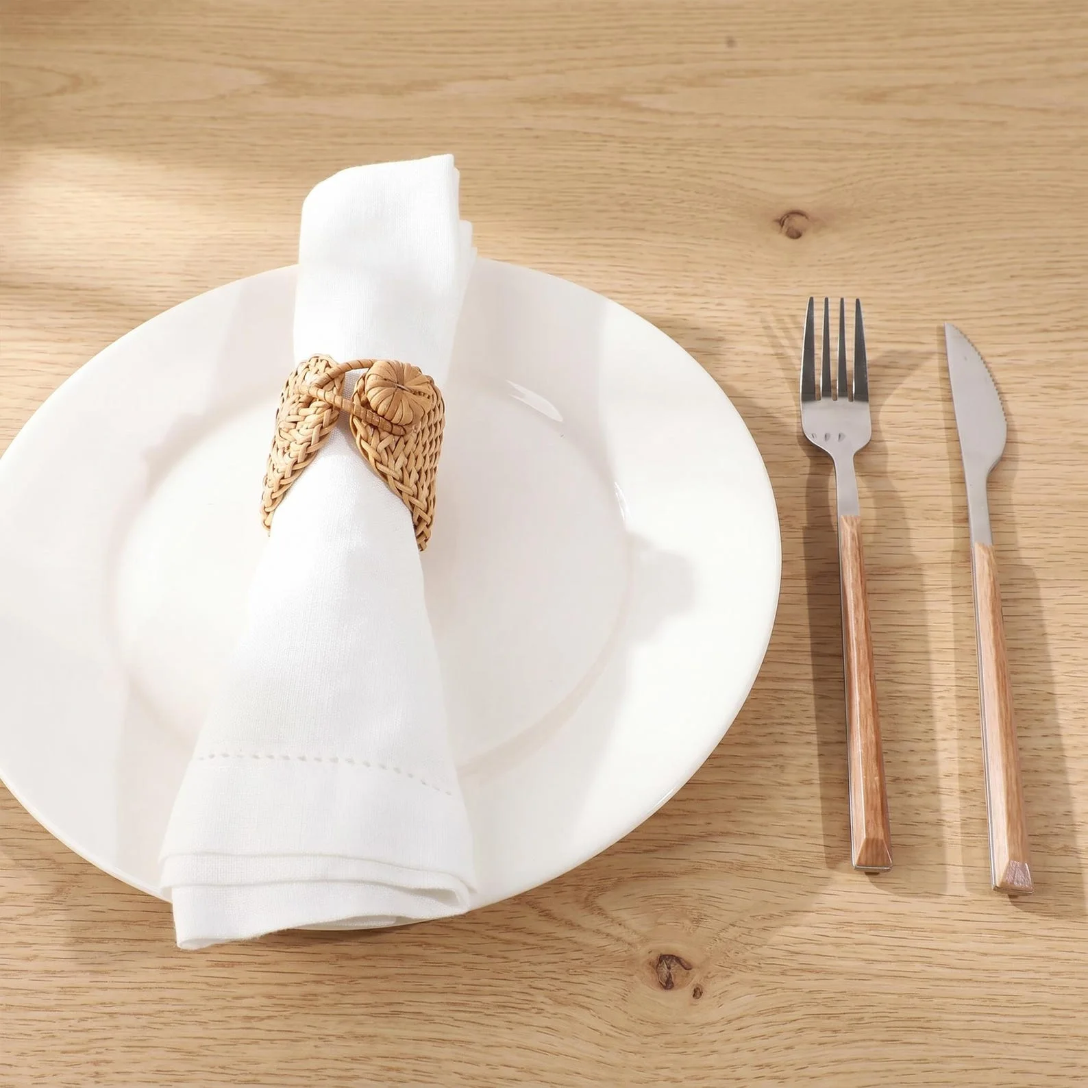 Handmade Wicker Napkin Rings Set – Rustic Boho Table Decor