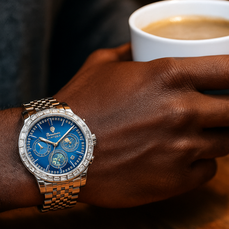 Montre à Quartz de Luxe en Acier Inoxydable pour Homme - BF