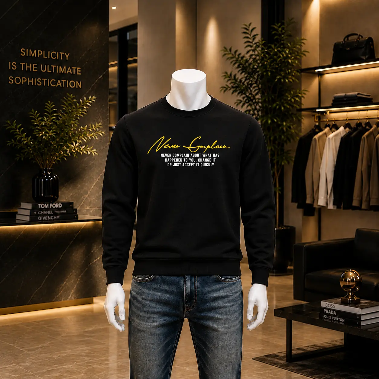 Sweatshirt Never Complain – Noir
