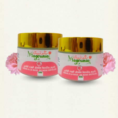 كريم مڭونية بخلاصة مقطر الورد البلدي