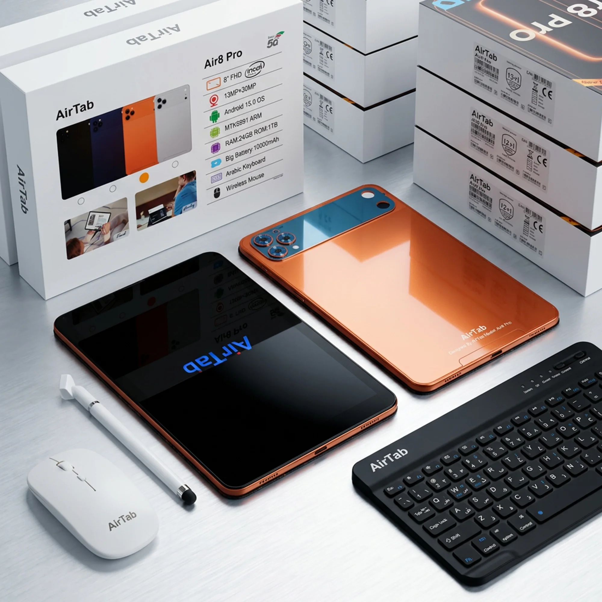 تابلت Airtap Air 8 pro (بضمان عام ) + كيبورد و ماوس بلوتوث 8بوصة