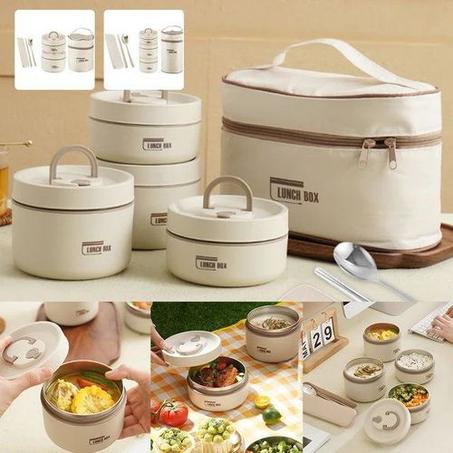 LunchBox 4 piéces  علب الغداء المعزولة المحمولة
