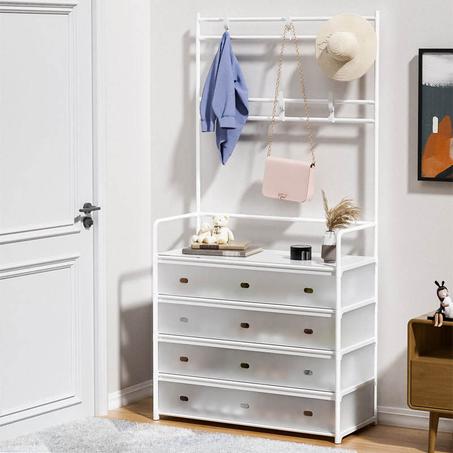 منظم أحدية 5 طبقات مغطات و علاقة المعاطف و الأغراض