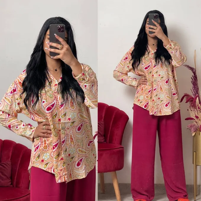 انصومبل صيفي للبنات Ensemble en lin fleur