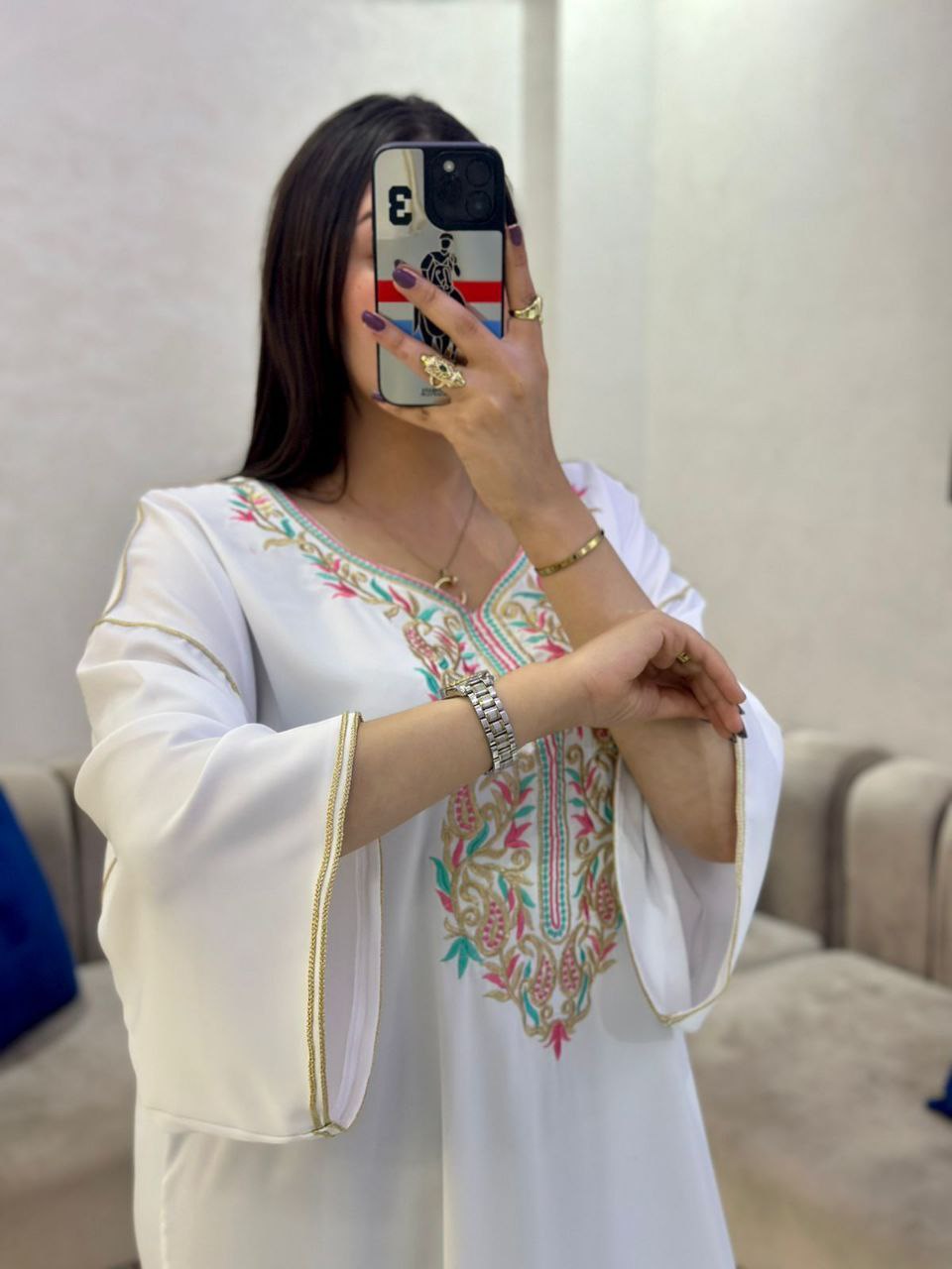 قفطان كريب كورية مطرّز – فخامة وأناقة مغربية أصيلة