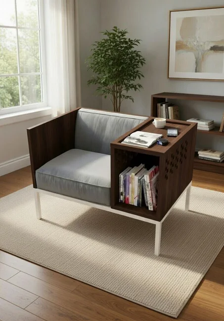 Fauteuil bibliothèque en MDF