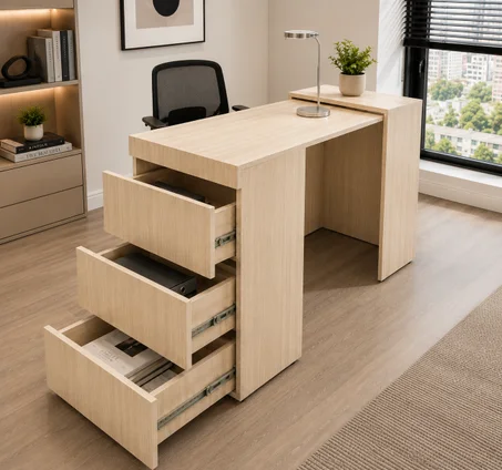 Bureau Pliable Intelligent – Design Moderne avec Rangement Pratique