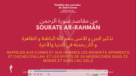 VIDEO les Finalités des Sourates du Coran – MP4 bilingue (AR-FR), 118 pages