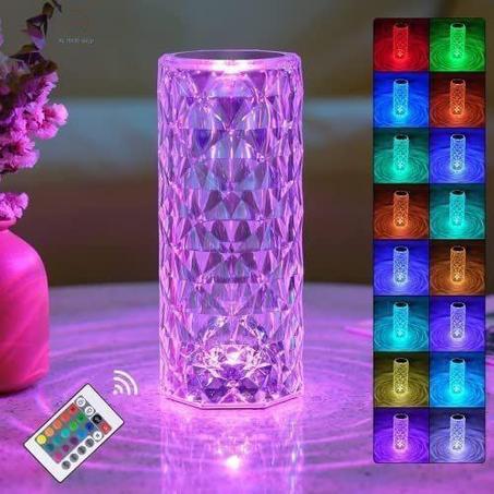 Lampe de Table LED Romantique en Cristal