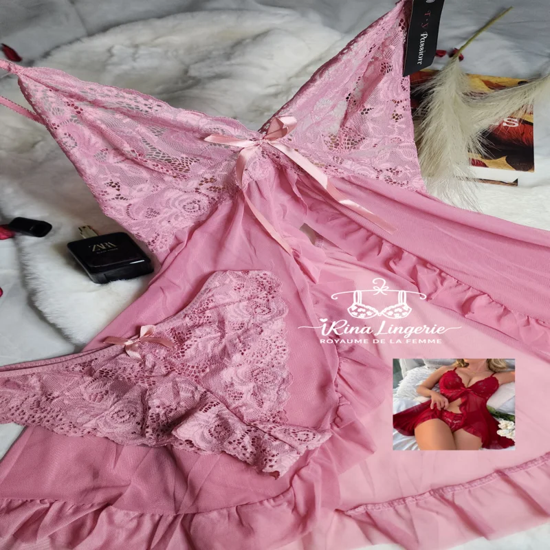 Nuisette Love Blanche Et Noire Neuve Avec étiquettes - Taille L - Modèle BJ705